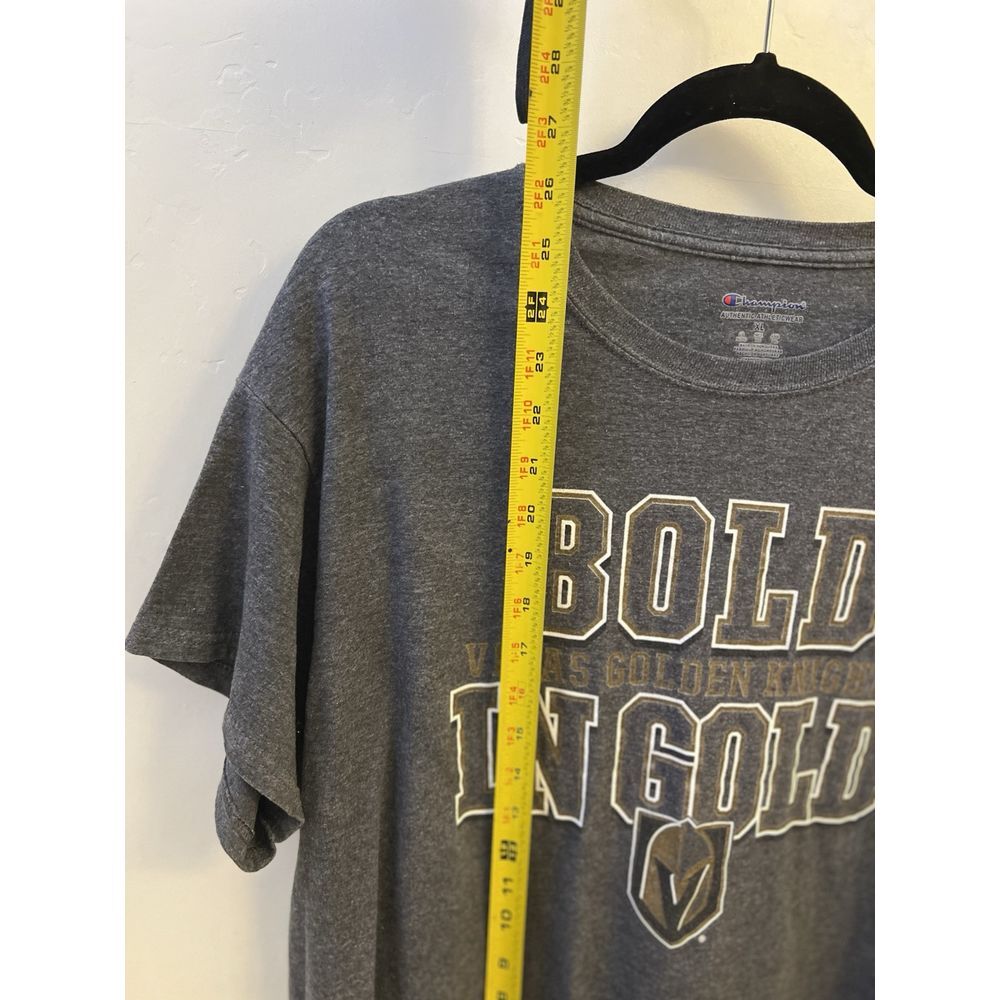 Bold In Gold Las Vegas Golden Knights Champion Gray Hockey Tshirt NHL Sz XL - Picture 3 of 6